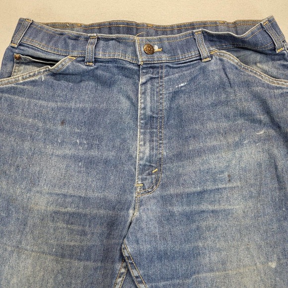 Vintage Levis Mens Jeans Orange Tab Made In USA 35x28 Tag (38x29) Medium Wash - Picture 2 of 16